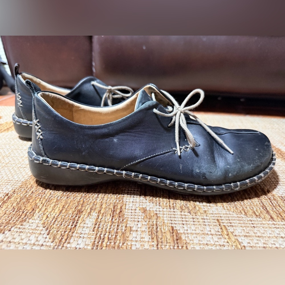 Josef Seibel Black Leather Moccasin Oxford Sneaker- Lindsay 9/40euro - COMFY!!!